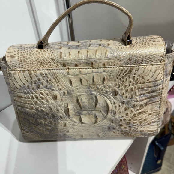 Brahmin Danielle topaz Cream Crocodile Embossed Women's Bag - Picture 2 of 4